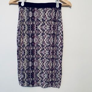 Anthropology snake print pencil skirt NWOT